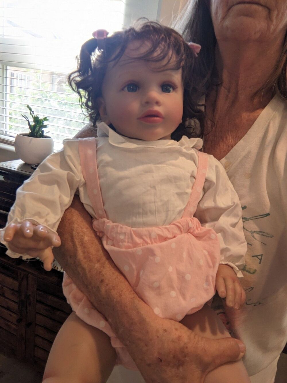 26” Reborn Style Baby Doll Realistic Girl Soft Body Brown Hair Blue Eyes